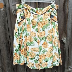 Downeast Basics A-Line Skirt M Floral Pockets